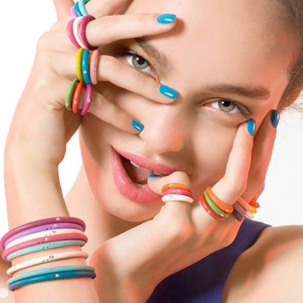 Duepunti Silcone & Diamond rings. SET OF 3!!